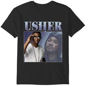 Usher My Way Black Tour Music Fan Graphic Vintage Style T-Shirt 92